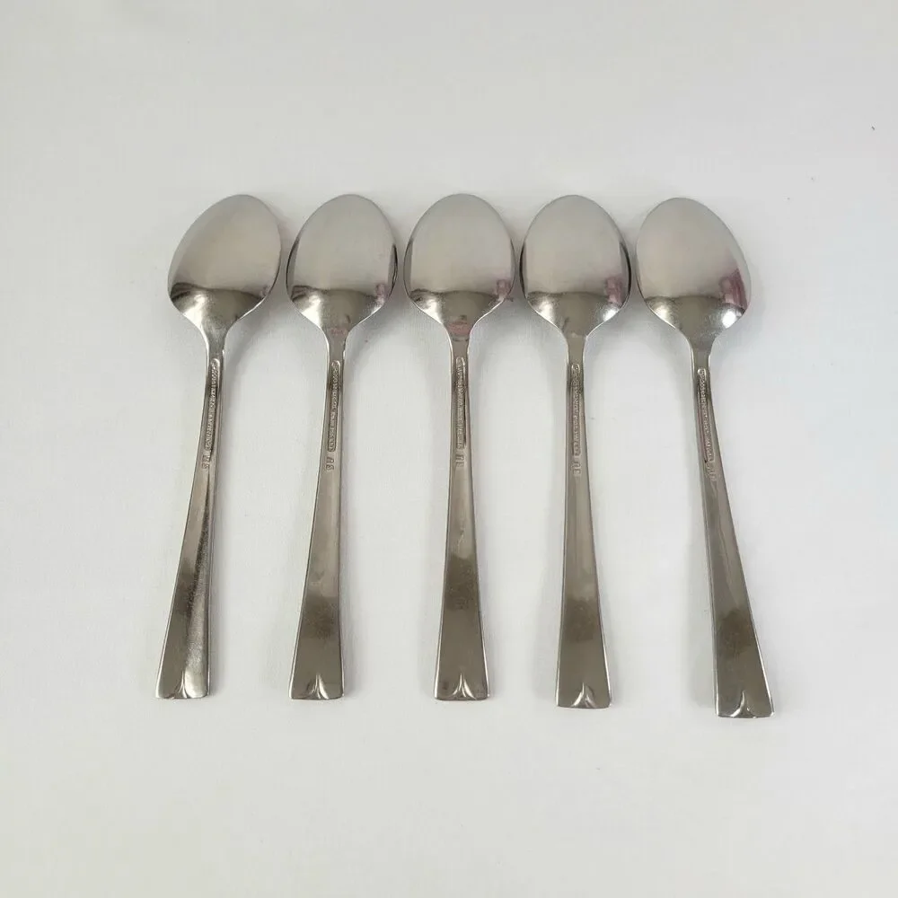 International Silver Rogers Grypsholm Stainless Flatware Set 5 Oval Soup Spoons